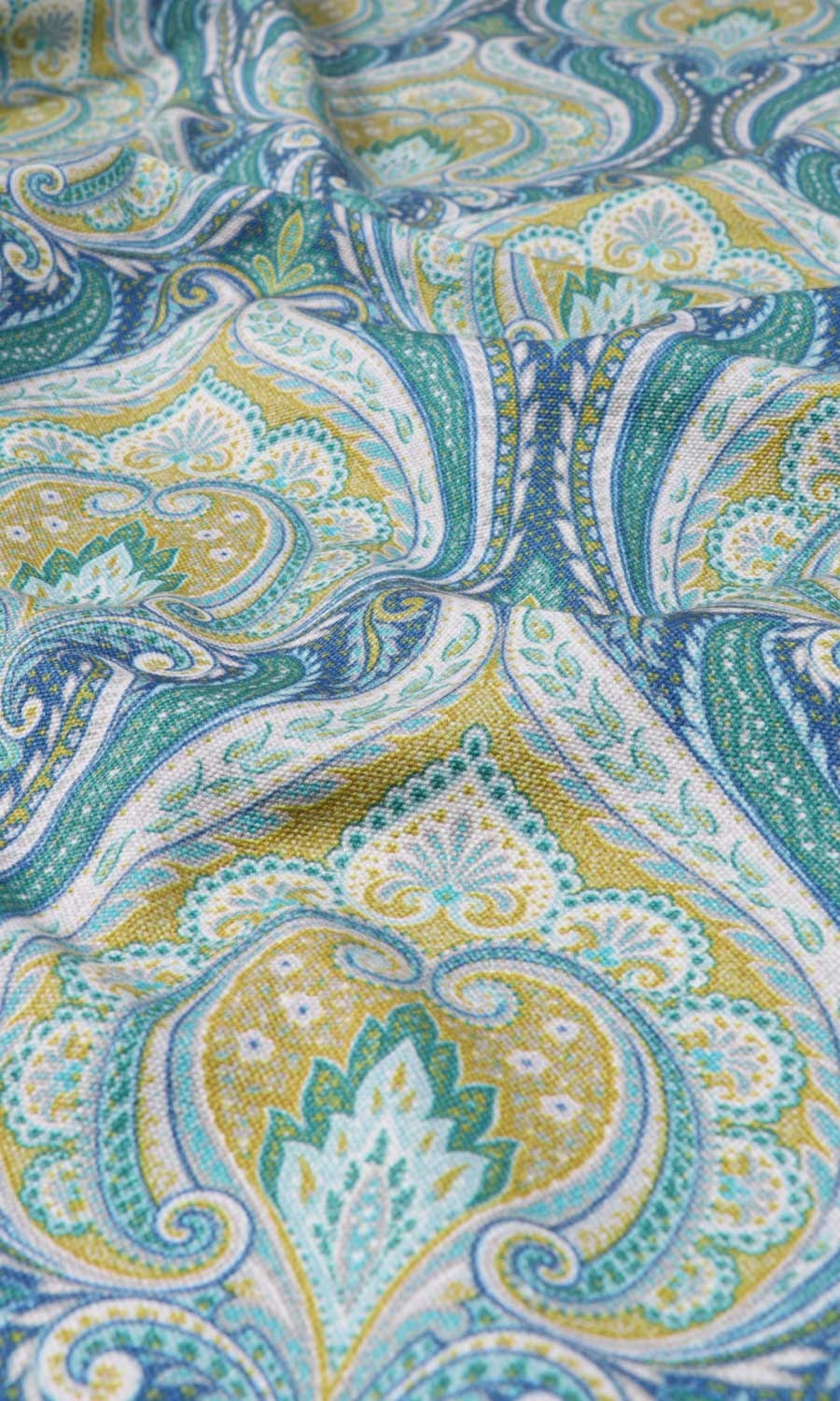 Floral Damask Home Textile Fabric Material By the Metre (Blue/ Green)
