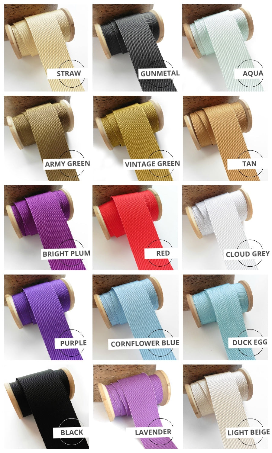 Window shade grosgrain ribbon trimming