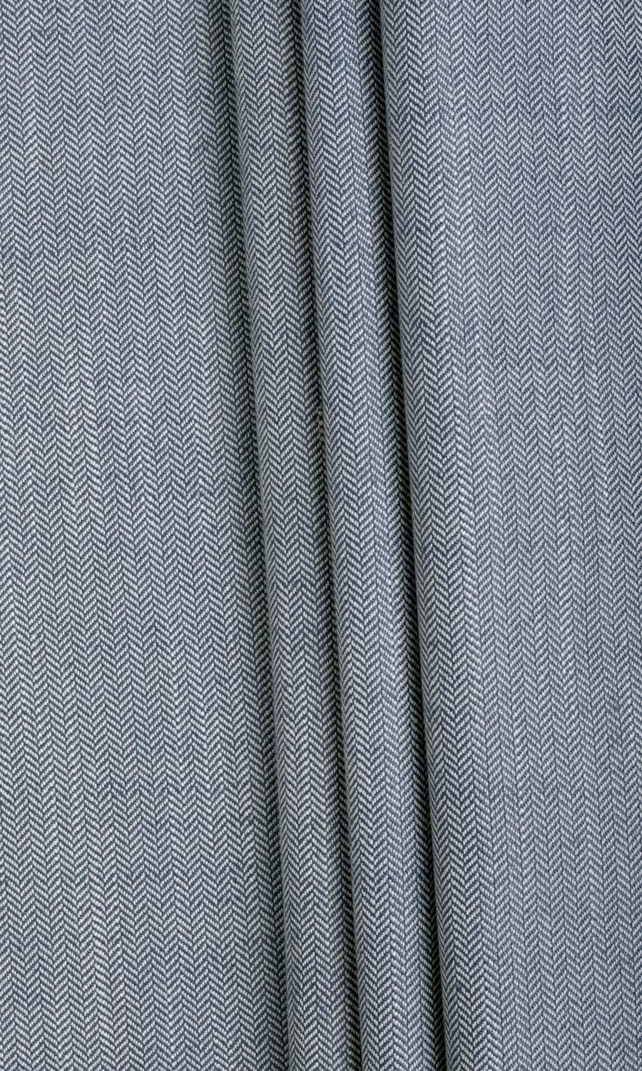 Herringbone Textured Made-to-Measure Roman Blinds (Denim/ Navy Blue)