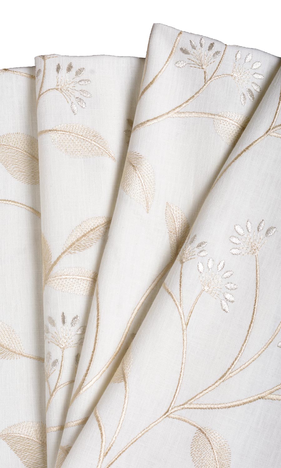 Floral Embroidery Roman Blinds & Window Shades (White/ Cream)