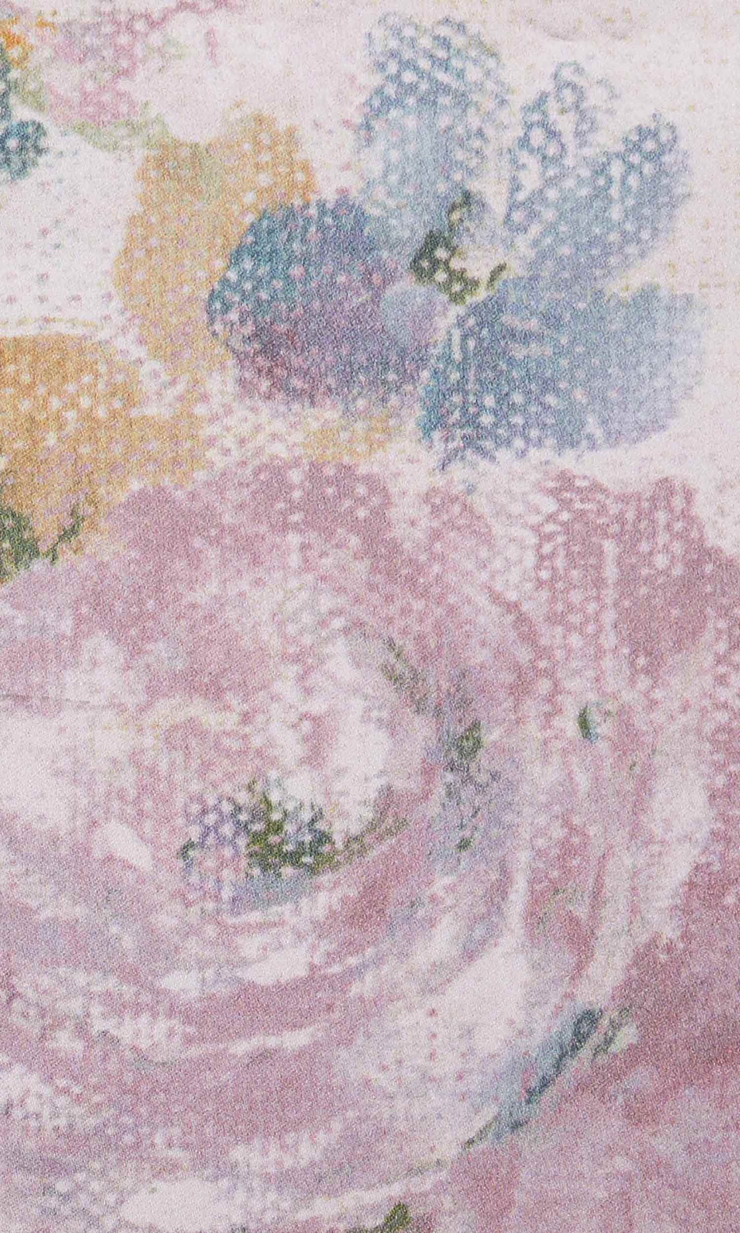 Floral Home Textile Fabric Material By the Metre (Pink/ Lilac/ Blue/ White)