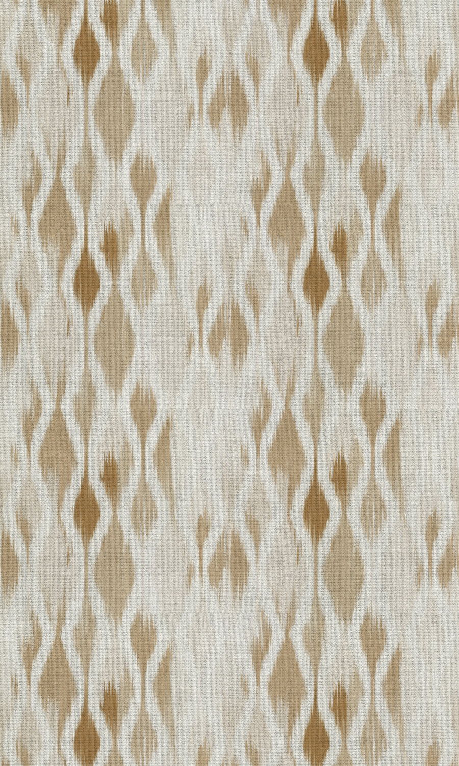 Ikat-Style Fabric Material By the Metre (Eggshell White/ Pale Brown)