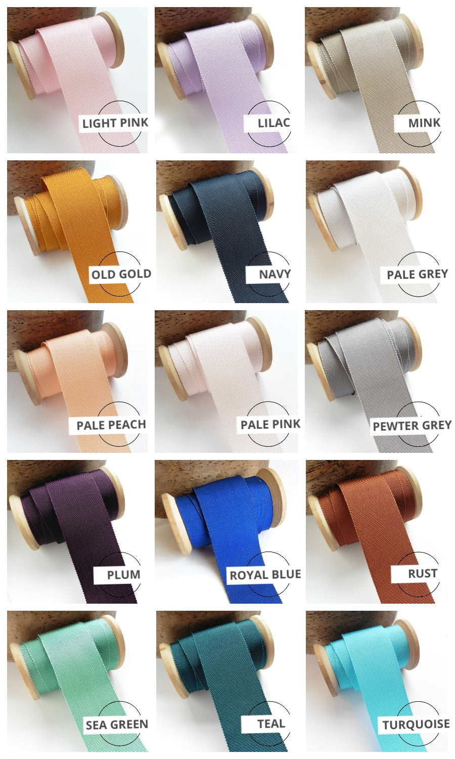 Grosgrain ribbon tape window shade trimming