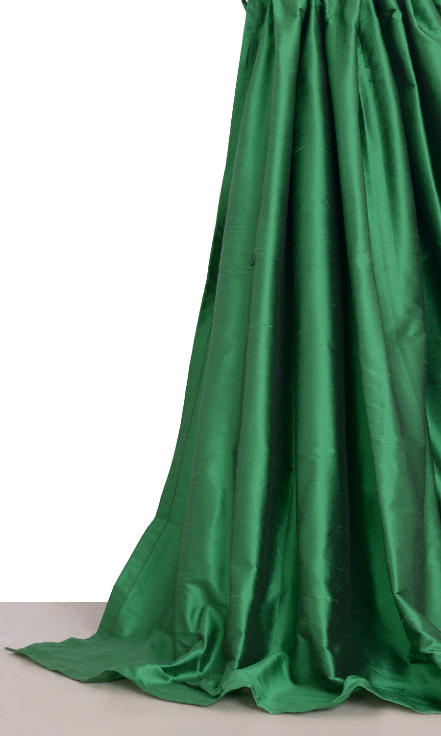 Shantung Silk Window Treatments Fabric By the Metre (Emerald Green)