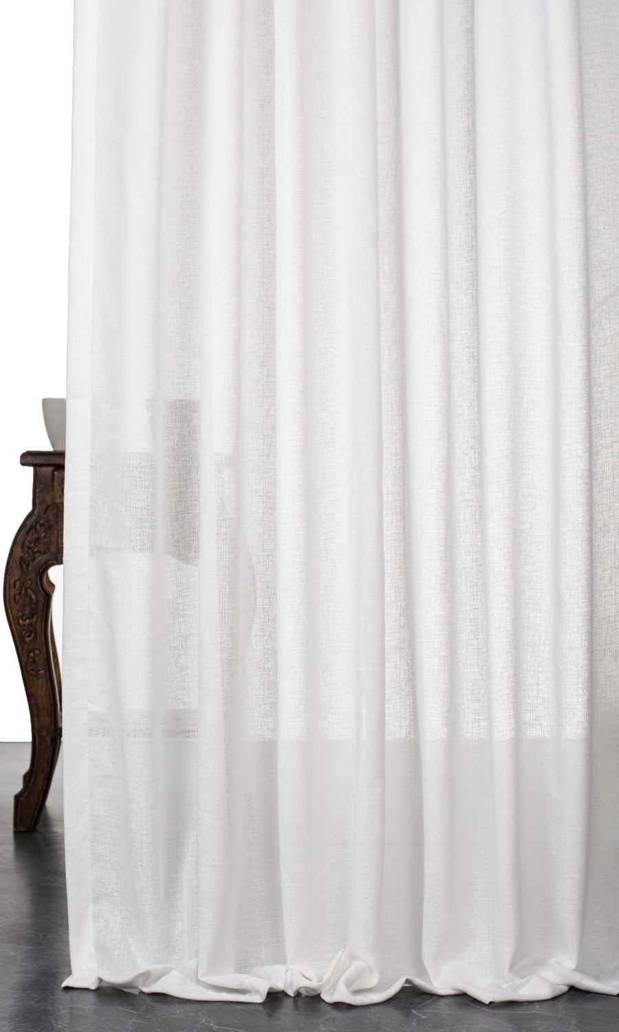 Plain Sheer Flat, Plain, Fake, Faux, European Relaxed Roman Blinds (White)