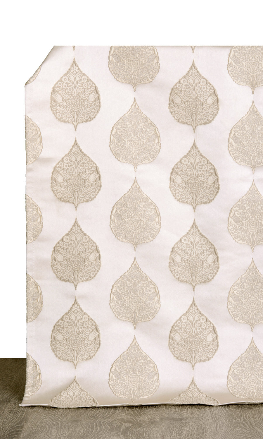 Ogee Patterned Window Treatments Fabric Sample (Ivory/ Beige)
