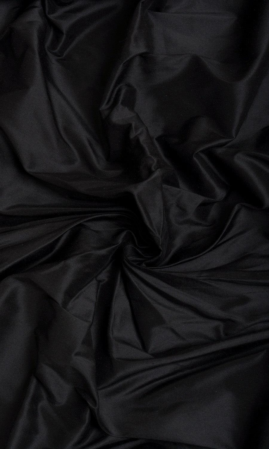 Shantung Silk Flat, Plain, Fake, Faux, European Relaxed Roman Blinds (Black)