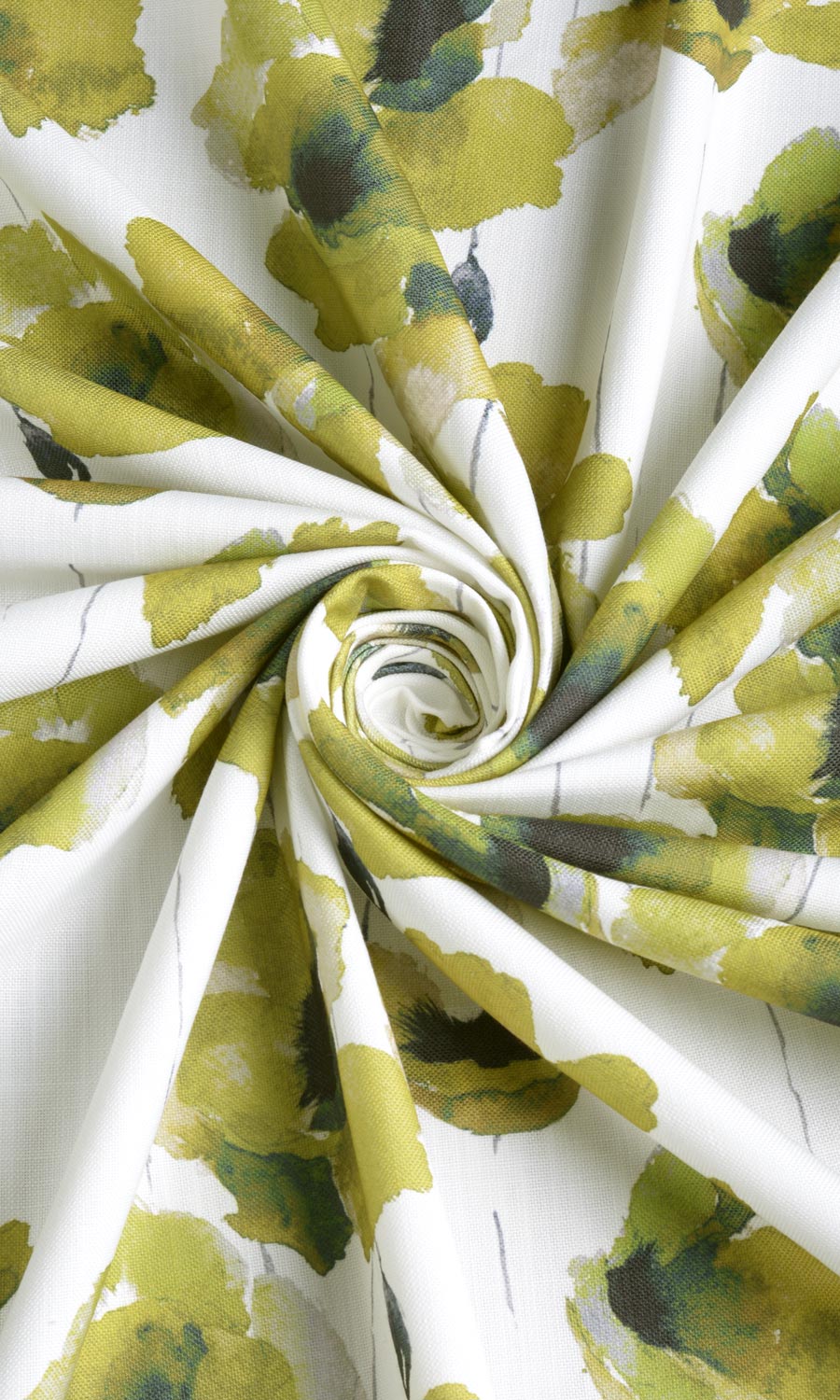 Water Lilies Floral Fabric Sample for Roman Blinds & Shades (Yellow/ Green)