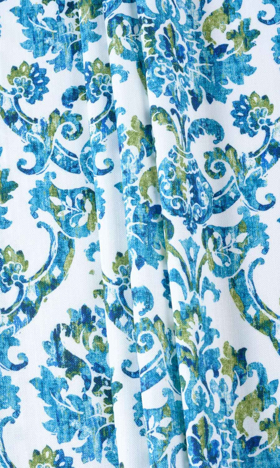 Damask Print Blinds (Blue/ Green) Extra Long Short Wide