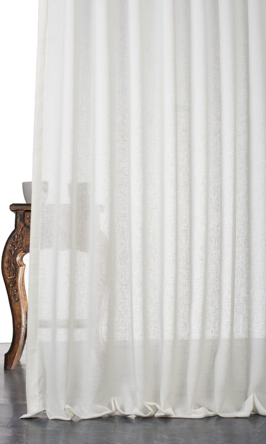 Plain Linen-Texture Sheer Blinds (White) for Living, Bedroom, Kitchen, Bathroom