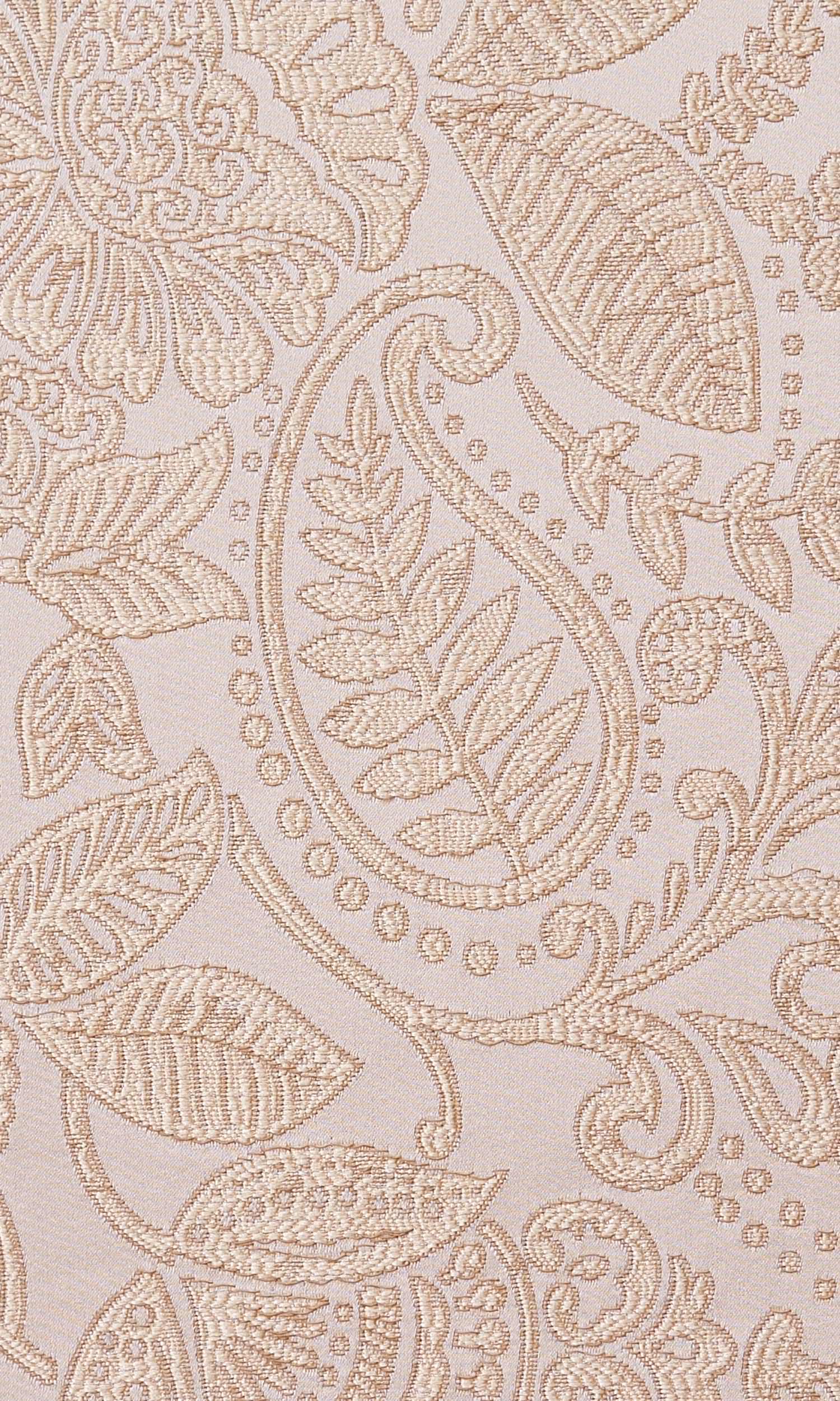 Floral Textured Home Textile Fabric Material Sample (Cream)