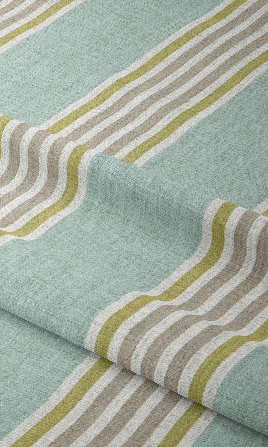 Striped Home Textile Fabric Material By the Metre (Turquoise Blue/ Green)