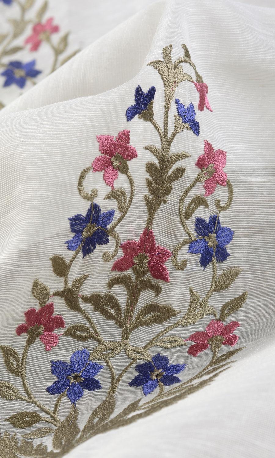 Sheer Floral Paisley Roman Blinds & Window Shades (Cream/ Pink/ Blue)