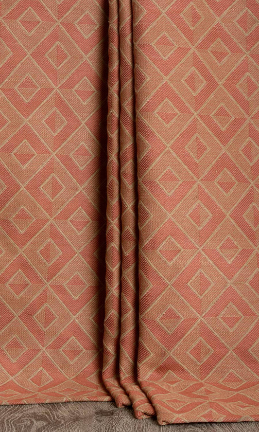 Argyle Patterned Home Décor Fabric Sample (Brick Red/ Brown)