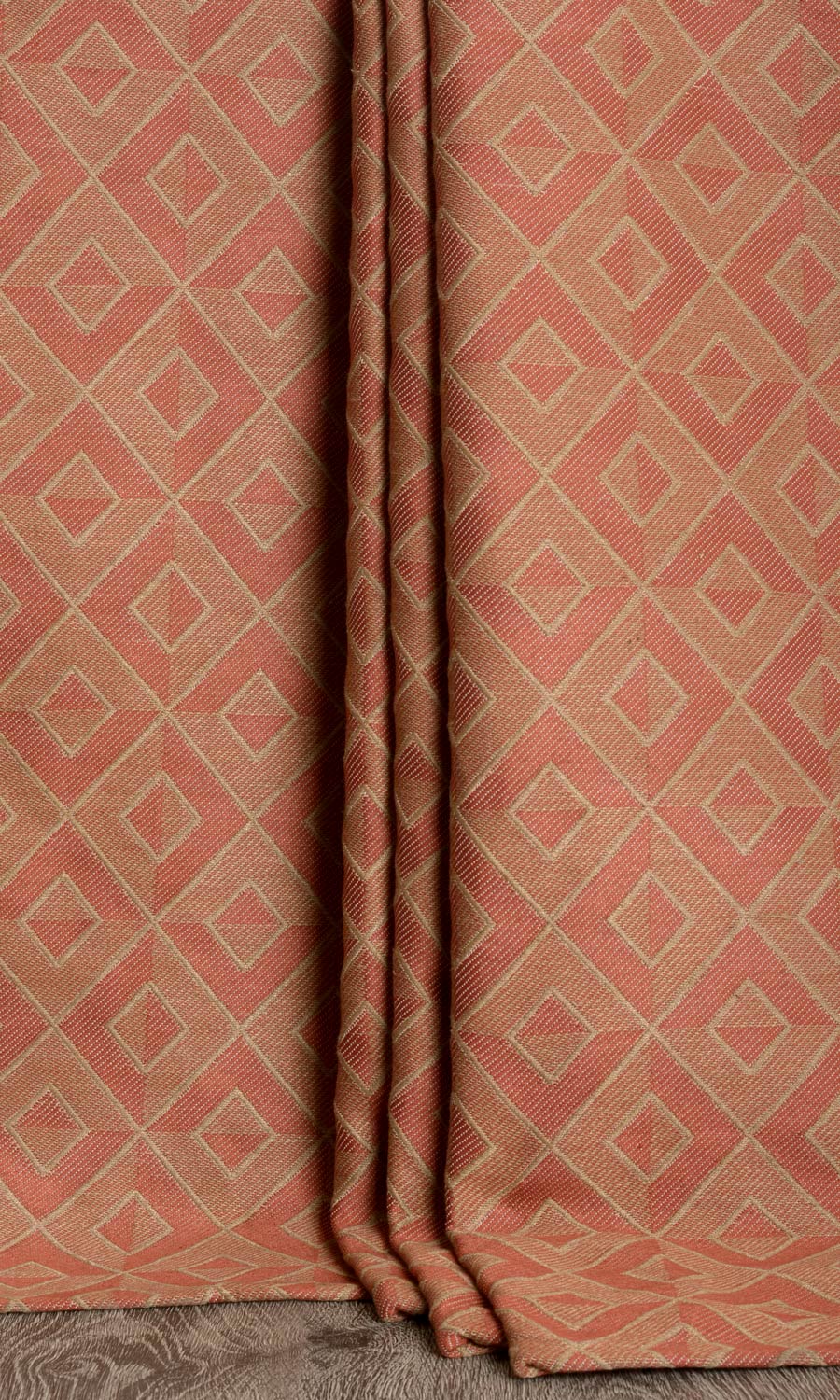 Argyle Patterned Home Décor Fabric By the Metre (Brick Red/ Brown)