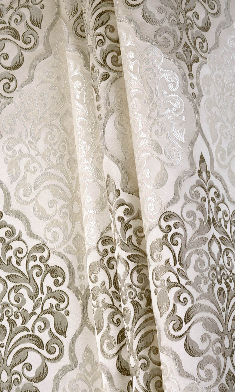 Damask Free Fabric Material Sample (Beige)