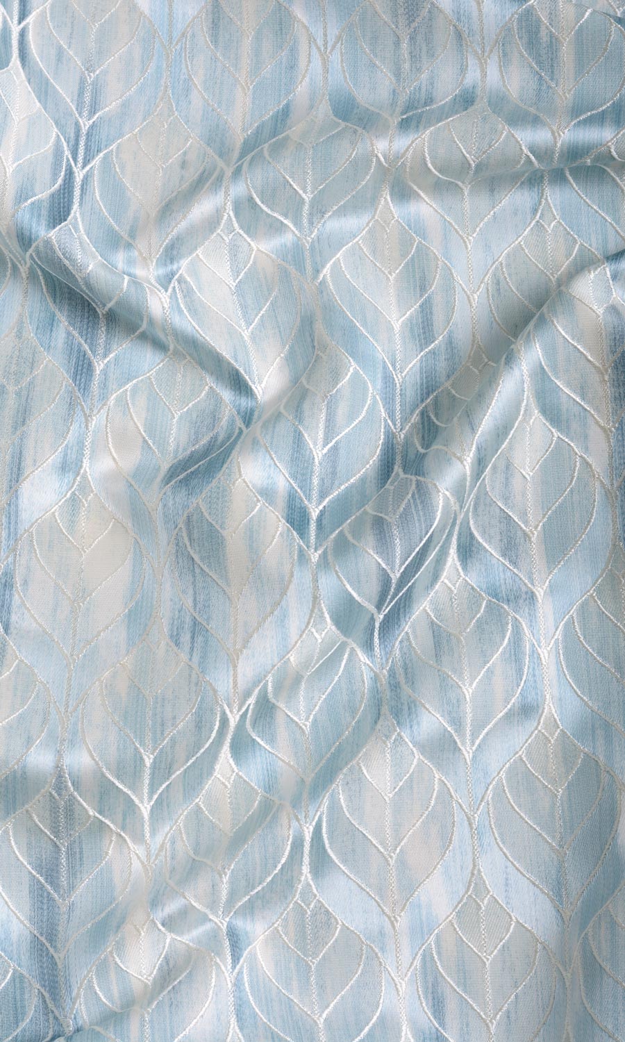Petal Patterned Fabric Blinds (Blue) for Living, Bedroom, Kitchen, Bathroom