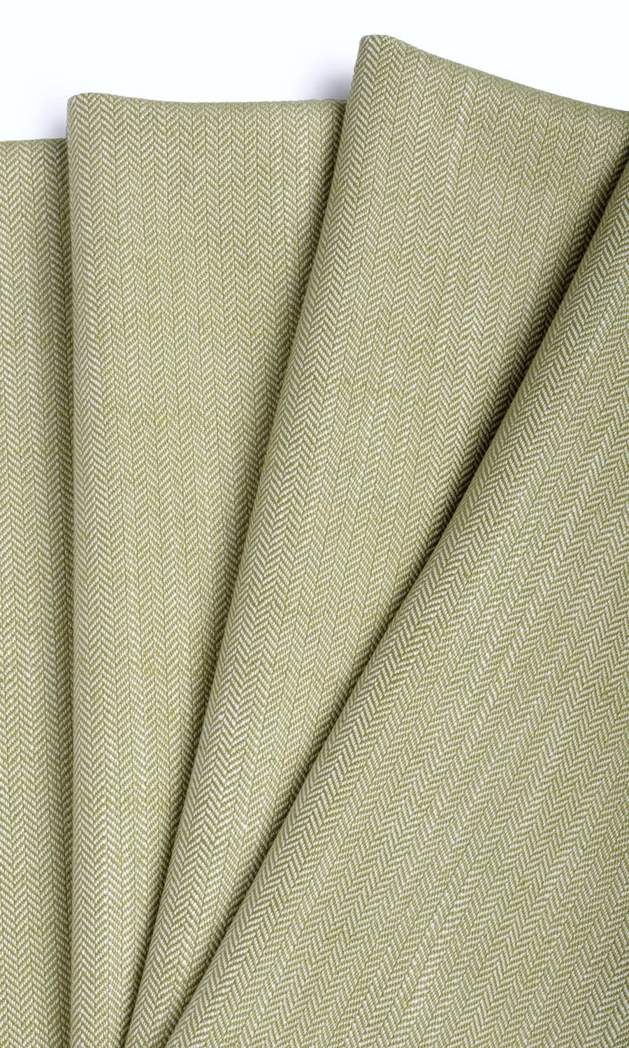 Herringbone Textured Window Treatments Fabric Sample (Olive Green)