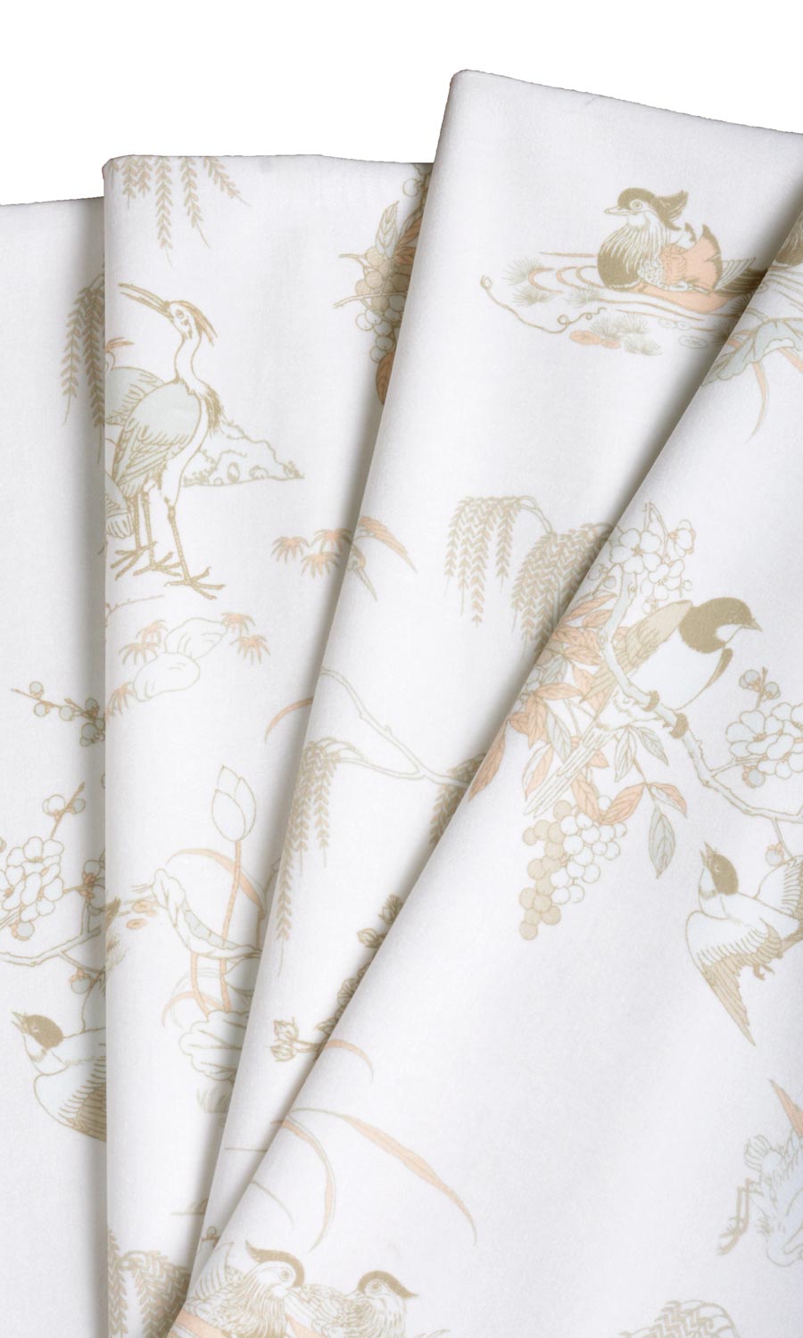 Chinoiserie Toile Velvet Made-to-Measure Roman Blinds (White/ Ivory)