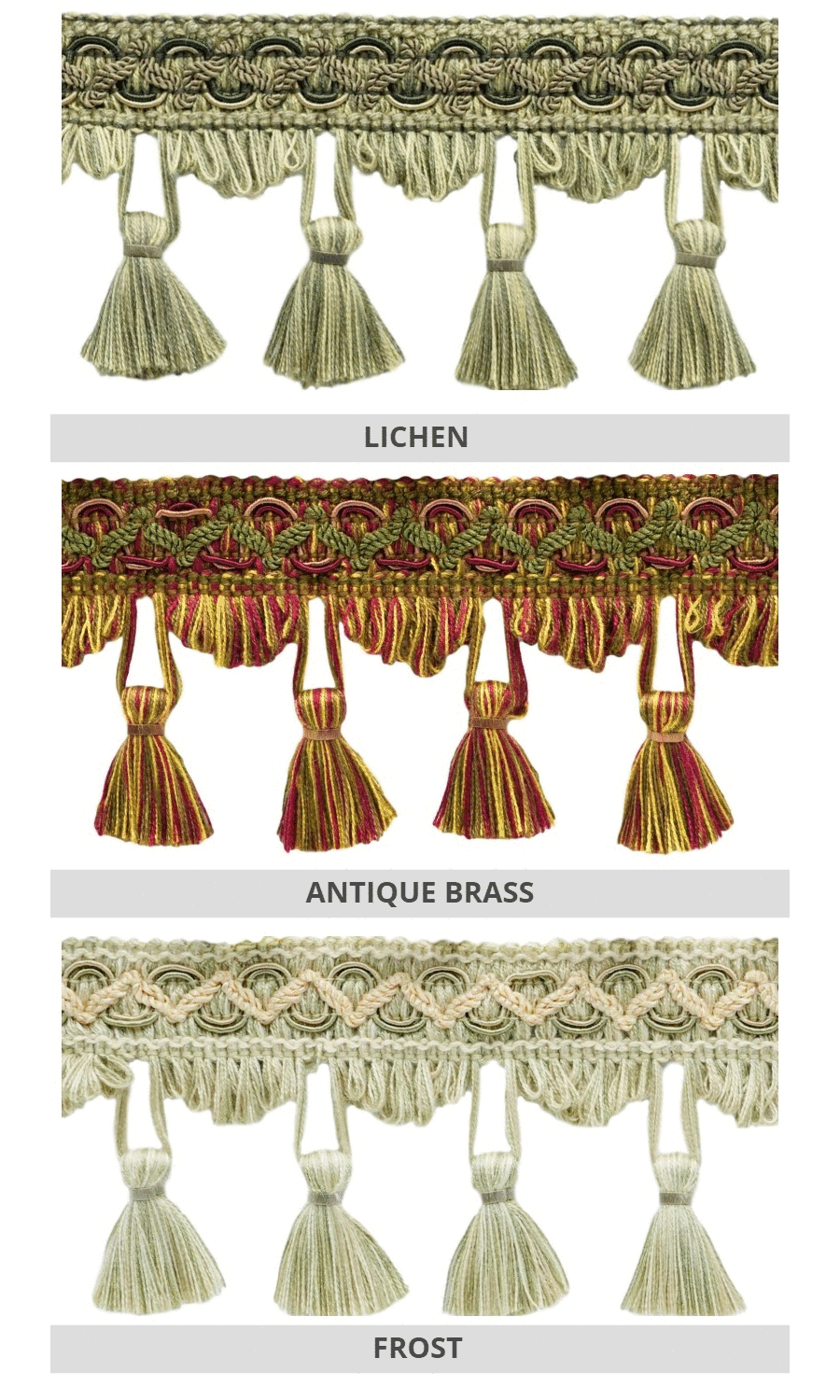 Roman blinds tassel trims