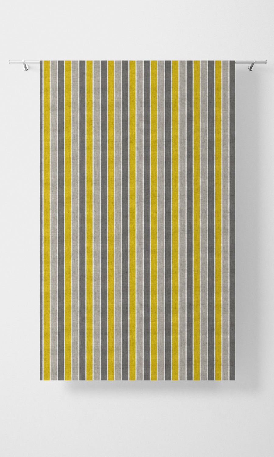 Modern Striped Fabric Material By the Metre (Yellow/ Grey)
