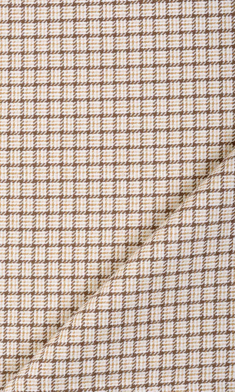 Check Cotton Window Treatments Fabric By the Metre (Brown/ Mocha/ Cream)
