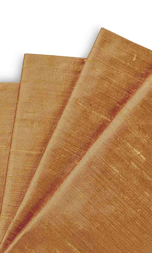 Dupioni Silk Blinds (Saffron Orange) for Living, Bedroom, Kitchen, Bathroom