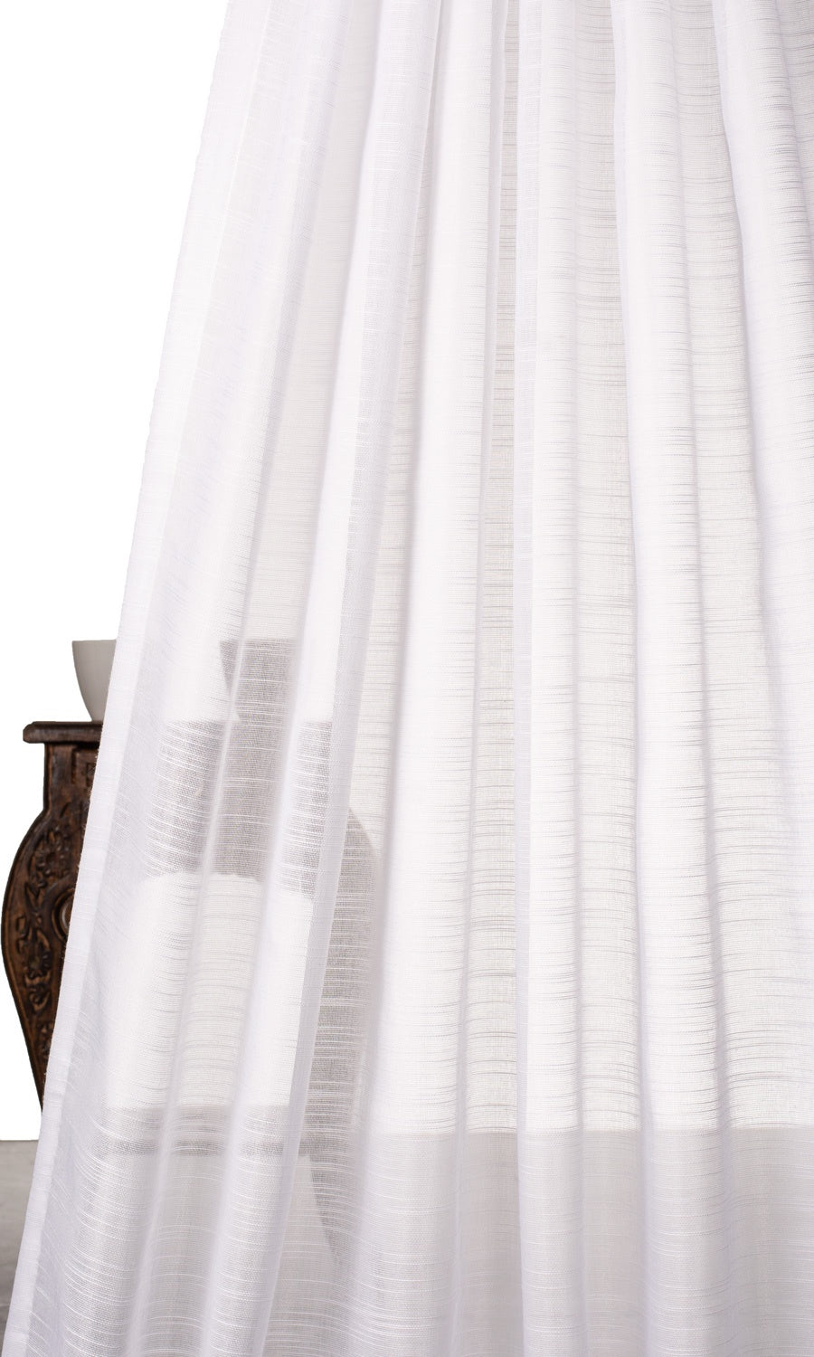 Textured Sheer Made-to-Measure Roman Blinds (White)
