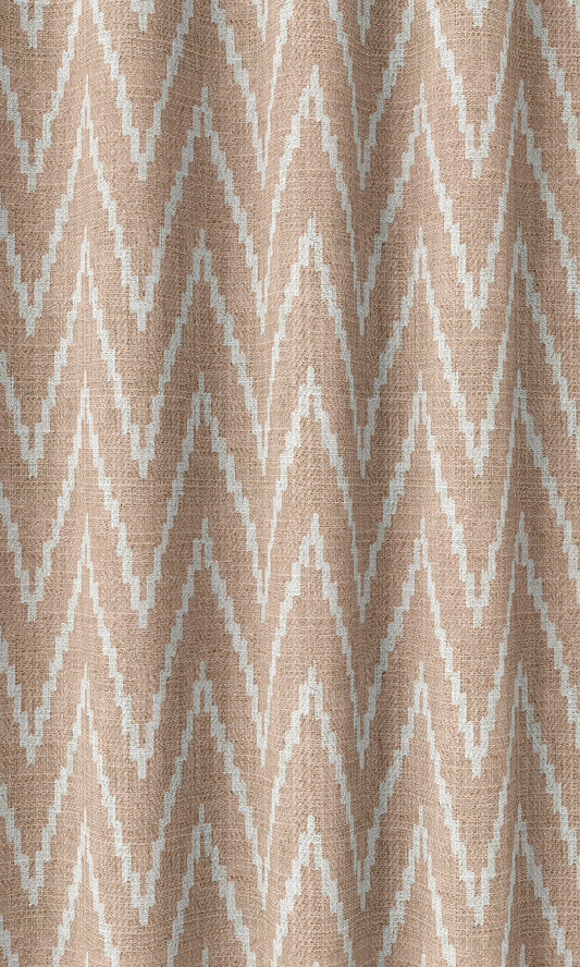 Chevron Print Home Décor Fabric By the Metre (Blush Pink/ White)