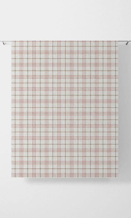 Checkered Home Décor Fabric Sample (White/ Pink/ Red)