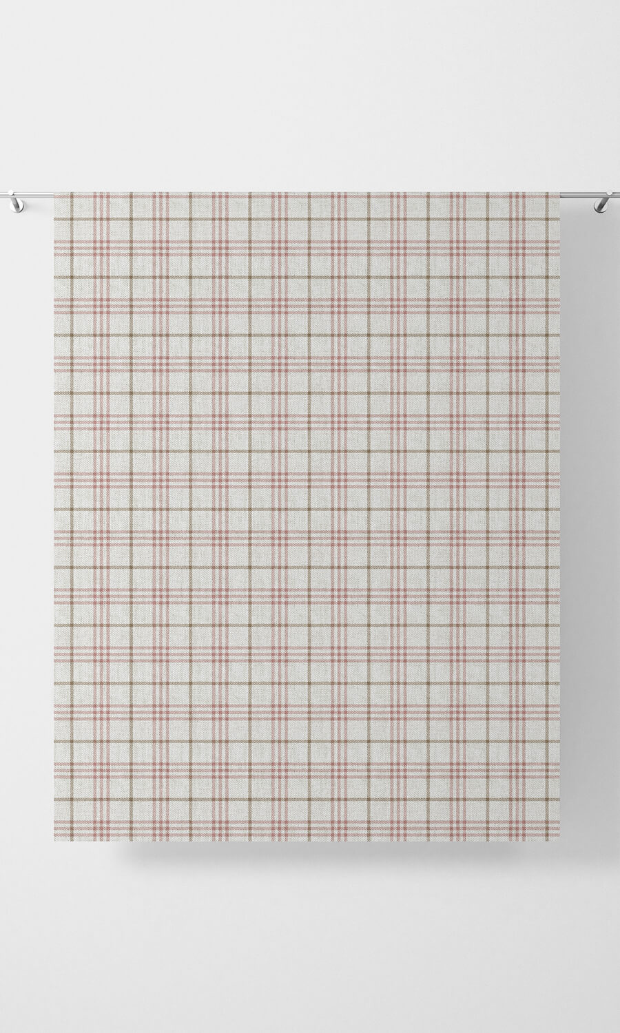 Checkered Home Décor Fabric By the Metre (White/ Pink/ Red)
