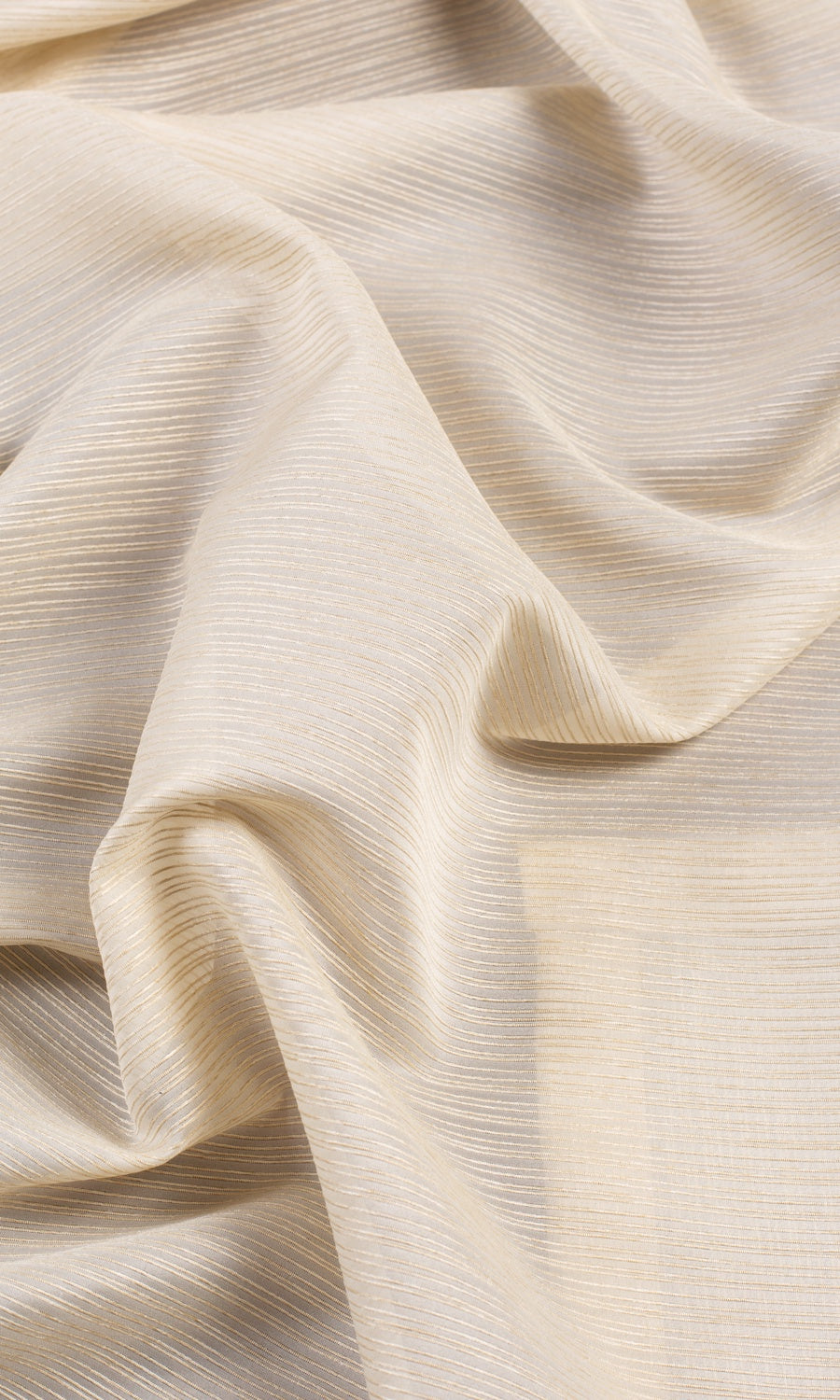Striped Sheer Fabric Sample for Roman Blinds & Shades (Champagne Beige)