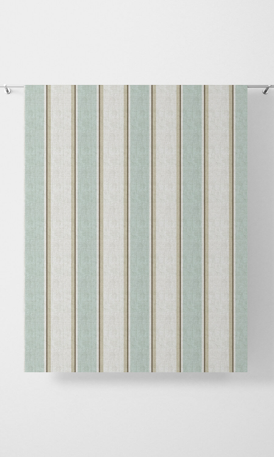 Modern Striped Home Décor Fabric By the Metre (Duck Egg Blue/ White)
