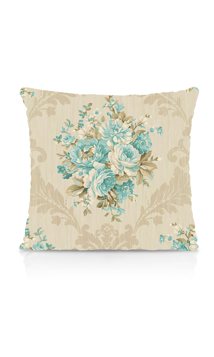 Floral Dimout Shades (Blue/ Ivory) Extra Long Short Wide