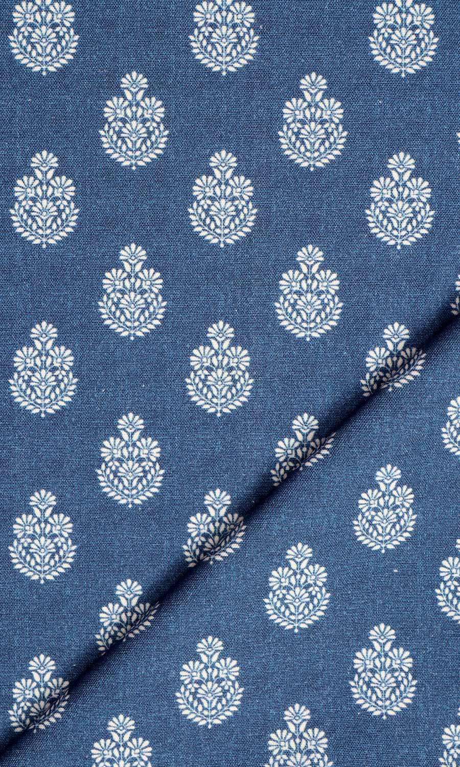 Floral Cotton Roman Blinds & Window Shades (Blue)
