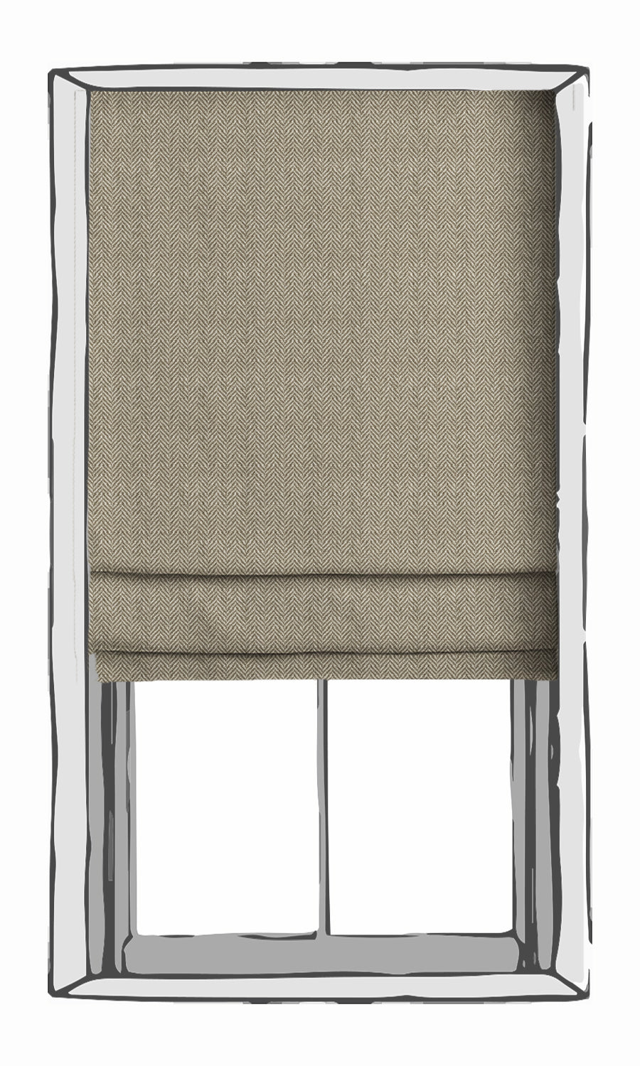 Herringbone Textured Window Treatments Fabric Sample (Beige)