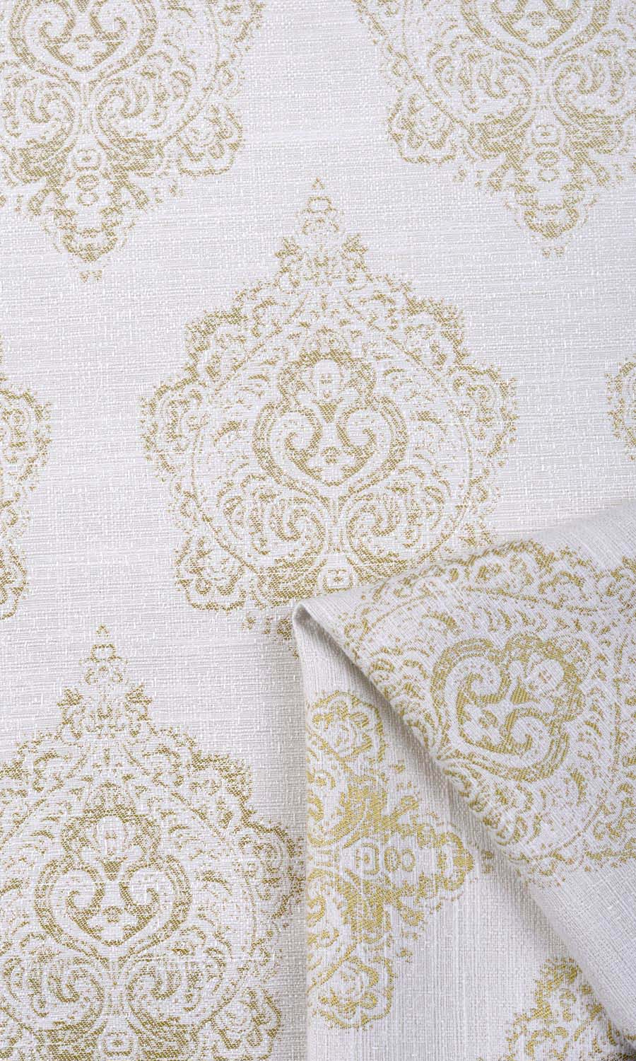 Patterned Made-to-Measure Roman Blinds (Off White/ Green)