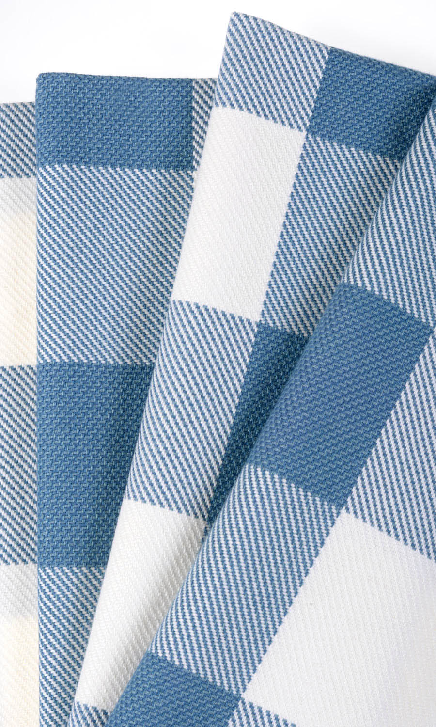 Buffalo Check Free Fabric Material Sample (Indigo Blue/ White)