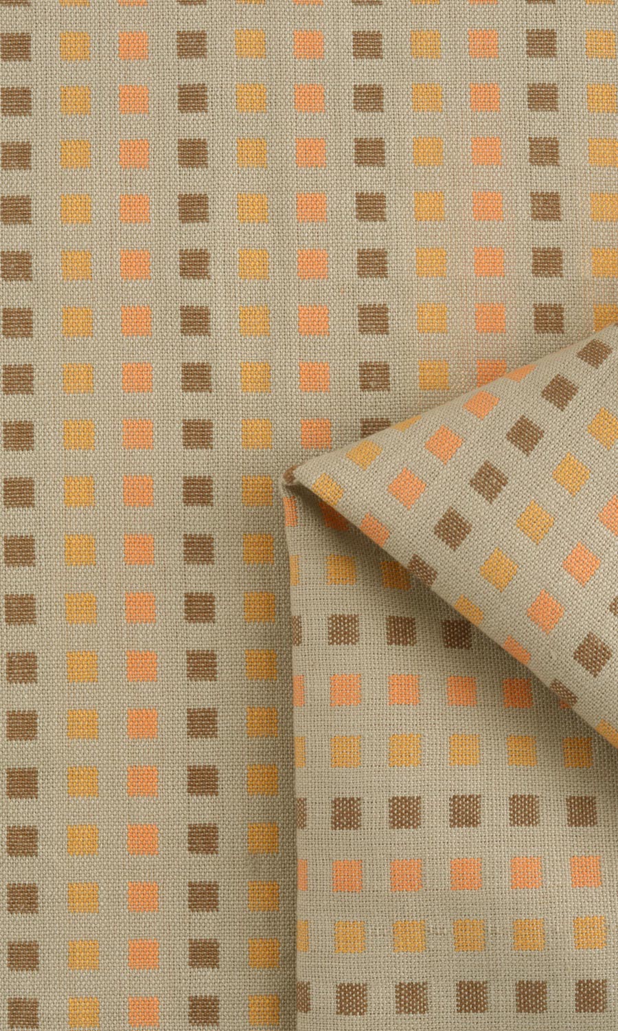 Cotton Fabric Material By the Metre (Beige/ Grey)
