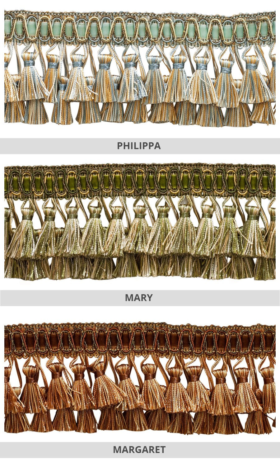 Window blinds tassels and trims