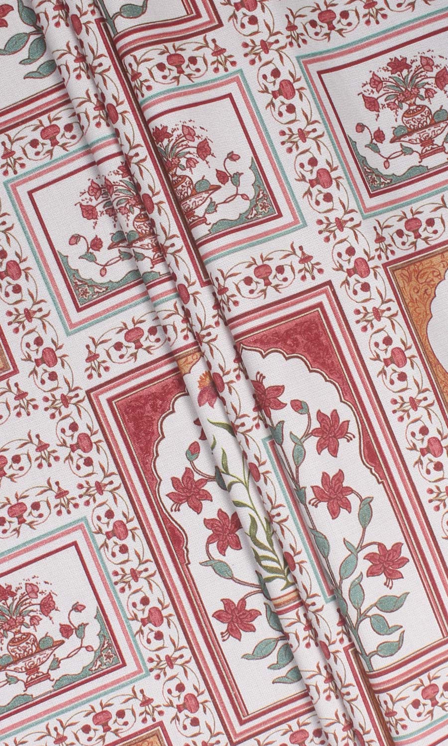 Floral Cotton Made-to-Measure Roman Blinds (Red/ Orange)