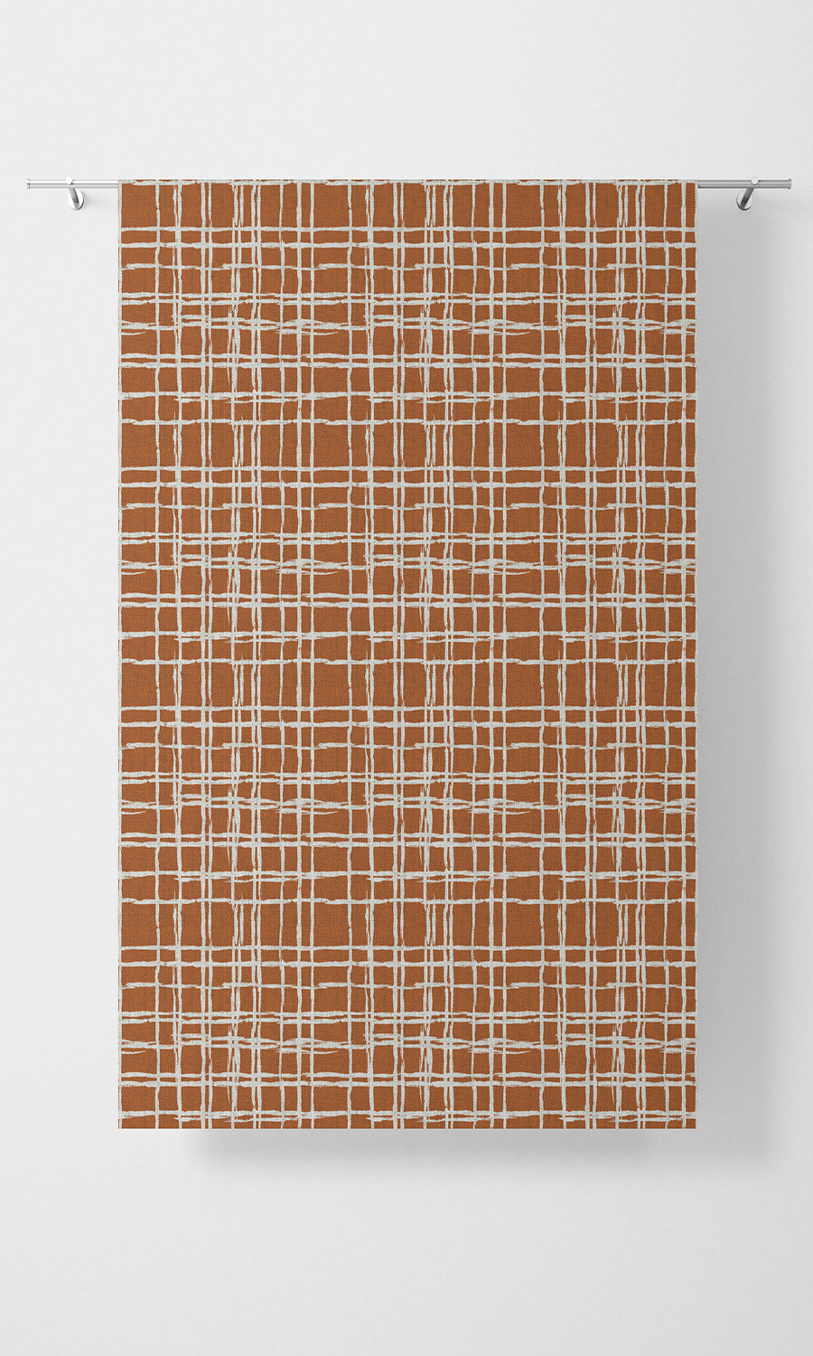 Abstract Patterned Home Textile Fabric Material Sample (Orange/ White)