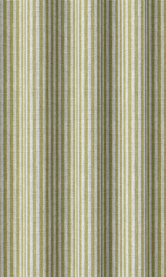 Striped Home Décor Fabric By the Metre (Chartreuse Green/ White)