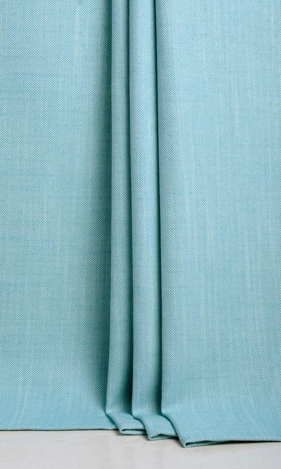 Herringbone Textured Home Textile Fabric Material Sample (Blue)