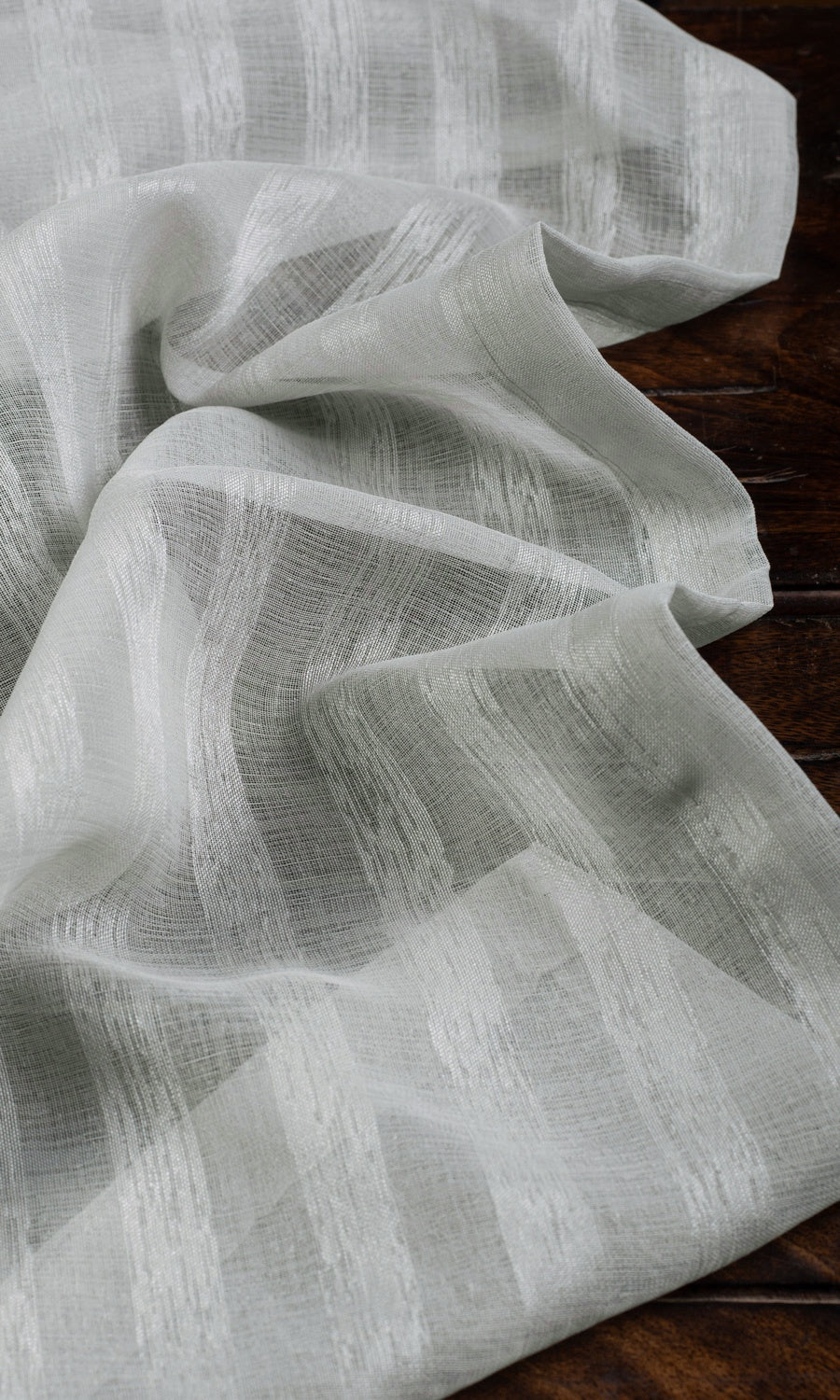 Striped Sheer Fabric By the Metre for Roman Blinds & Shades (Grey)