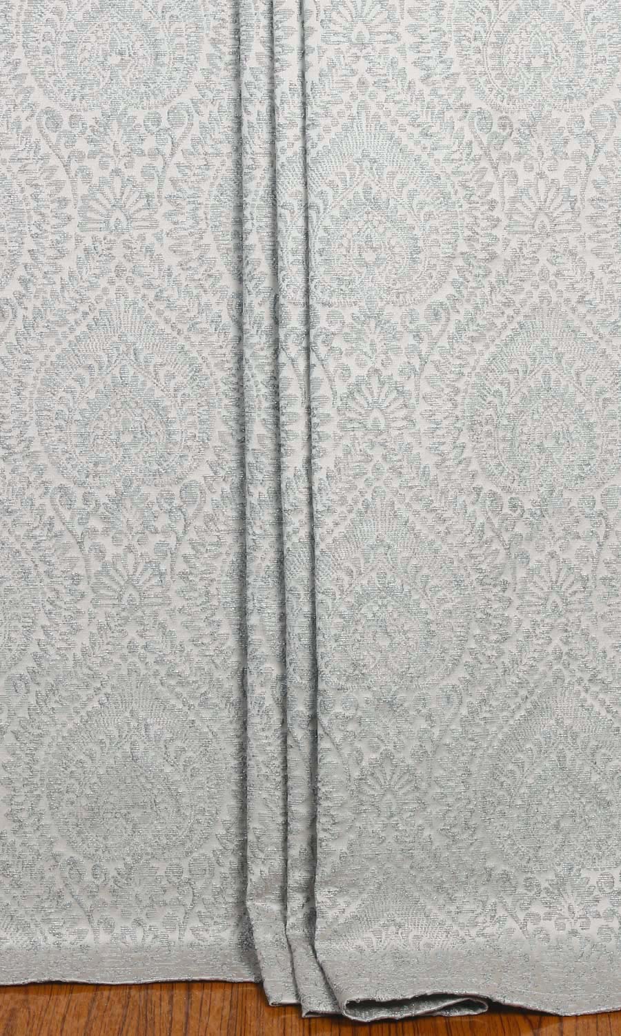 Textured Floral Home Textile Fabric Material By the Metre (Silver Grey)