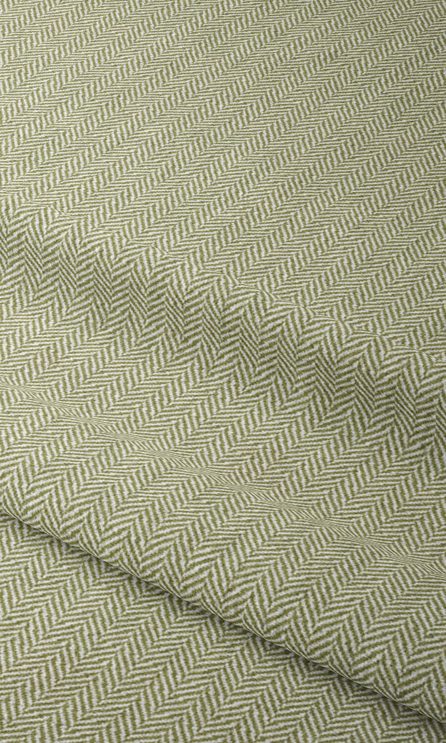 Herringbone Textured Flat, Plain, Fake, Faux, European Relaxed Roman Blinds (Green)