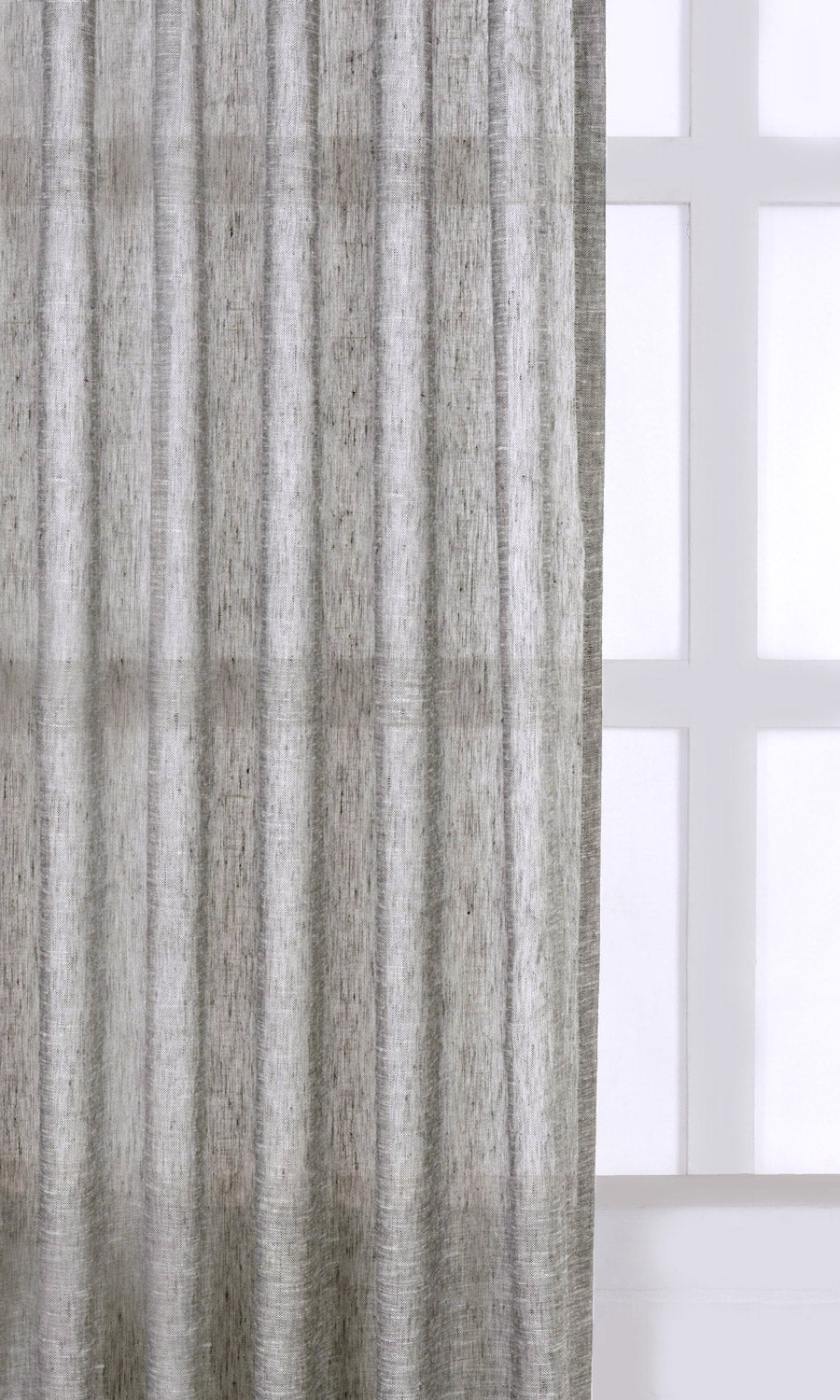 Linen Sheer Flat, Plain, Fake, Faux, European Relaxed Roman Blinds (Grey)