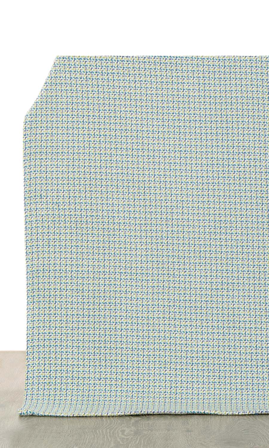 Houndstooth Patterned  Window Treatments Fabric Sample (Blue/ Green)