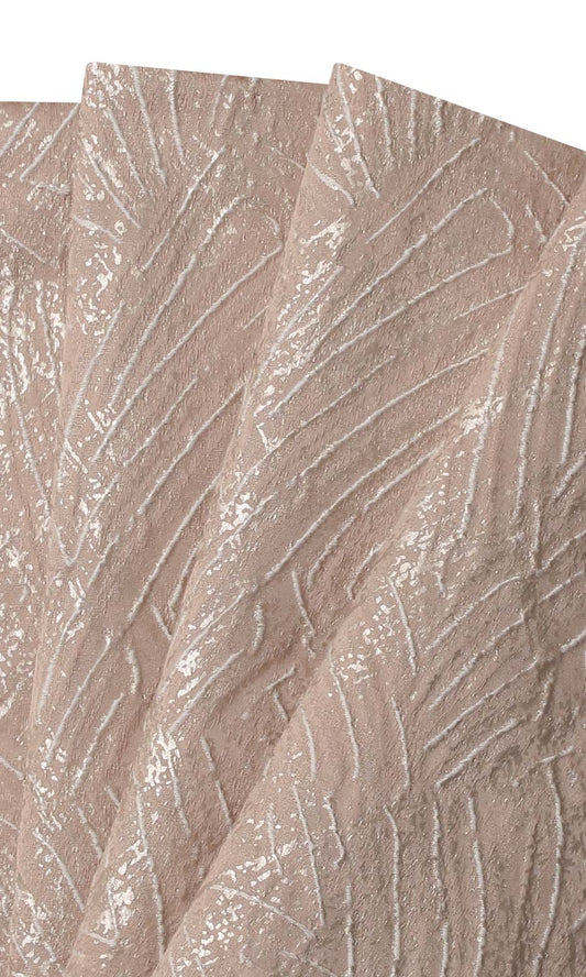 Self-Patterned Poly-Cotton Home Décor Fabric Sample (Blush Pink)